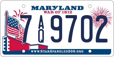 MD license plate 7AQ9702