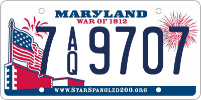 MD license plate 7AQ9707