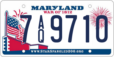 MD license plate 7AQ9710