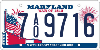 MD license plate 7AQ9716