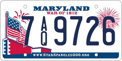 MD license plate 7AQ9726