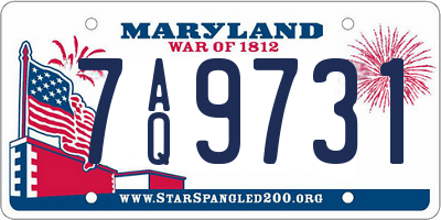 MD license plate 7AQ9731