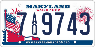 MD license plate 7AQ9743