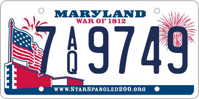 MD license plate 7AQ9749
