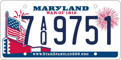 MD license plate 7AQ9751