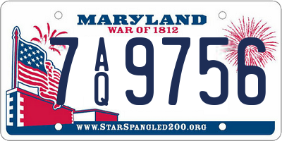 MD license plate 7AQ9756