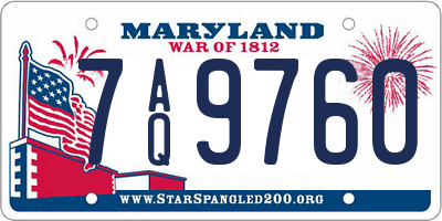 MD license plate 7AQ9760