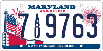 MD license plate 7AQ9763
