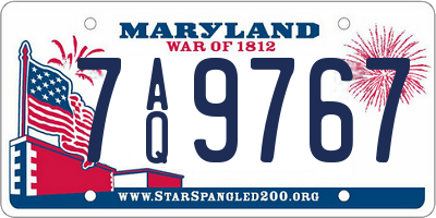 MD license plate 7AQ9767