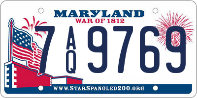 MD license plate 7AQ9769
