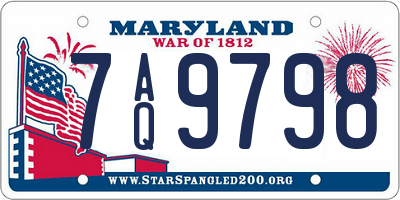 MD license plate 7AQ9798