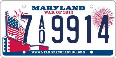 MD license plate 7AQ9914