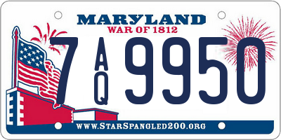 MD license plate 7AQ9950