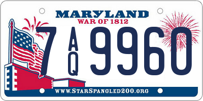 MD license plate 7AQ9960