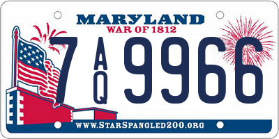 MD license plate 7AQ9966