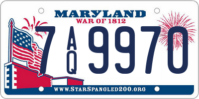 MD license plate 7AQ9970