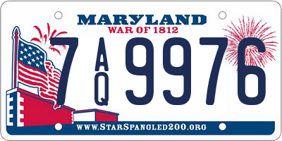 MD license plate 7AQ9976