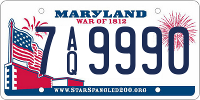 MD license plate 7AQ9990