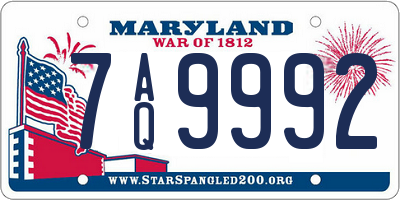 MD license plate 7AQ9992