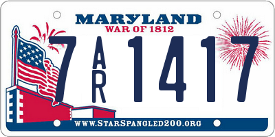 MD license plate 7AR1417