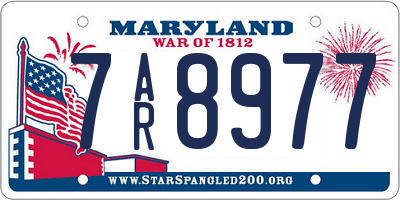 MD license plate 7AR8977