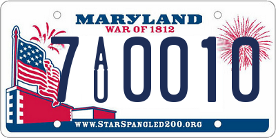 MD license plate 7AU0010
