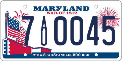 MD license plate 7AU0045