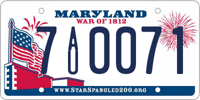 MD license plate 7AU0071