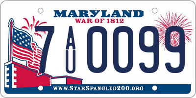 MD license plate 7AU0099
