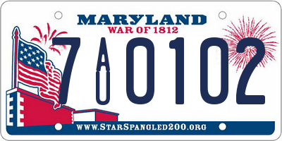 MD license plate 7AU0102