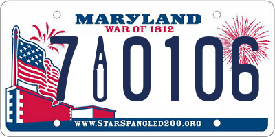MD license plate 7AU0106