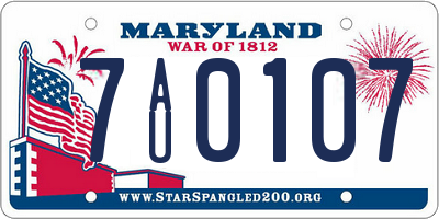 MD license plate 7AU0107