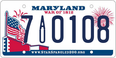 MD license plate 7AU0108