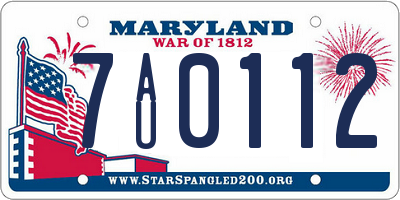 MD license plate 7AU0112