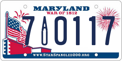 MD license plate 7AU0117