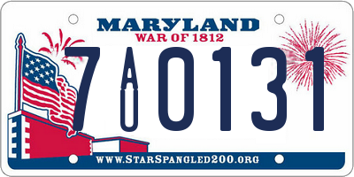 MD license plate 7AU0131