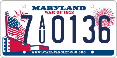 MD license plate 7AU0136