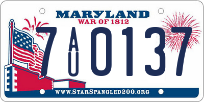 MD license plate 7AU0137