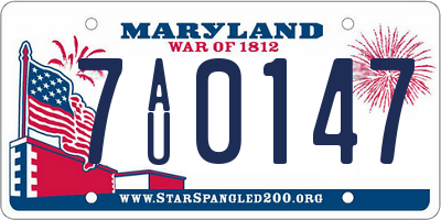 MD license plate 7AU0147