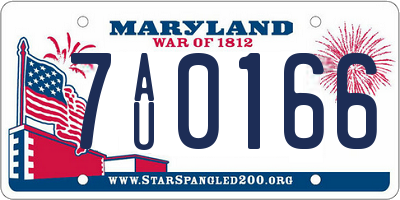 MD license plate 7AU0166