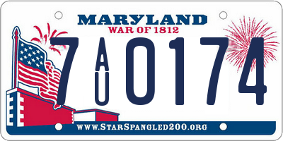 MD license plate 7AU0174
