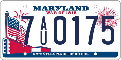 MD license plate 7AU0175