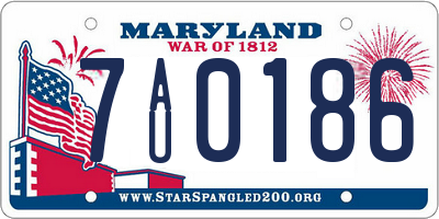 MD license plate 7AU0186