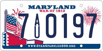 MD license plate 7AU0197