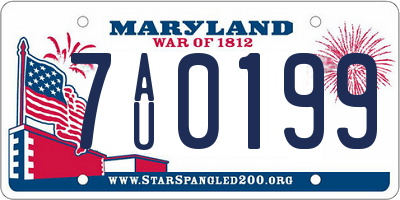 MD license plate 7AU0199