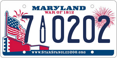 MD license plate 7AU0202