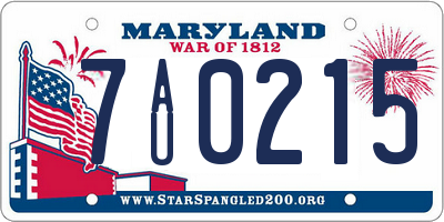 MD license plate 7AU0215