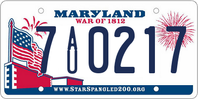 MD license plate 7AU0217