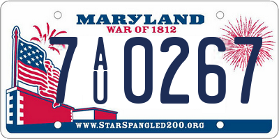 MD license plate 7AU0267