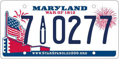 MD license plate 7AU0277